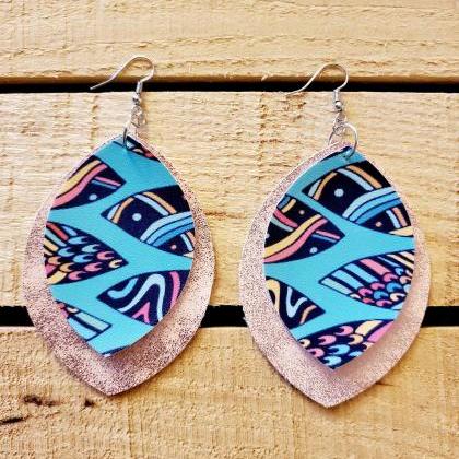 Rose Gold Earrings / Turquoise Jewelry / Trendy..