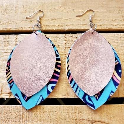 Rose Gold Earrings / Turquoise Jewelry / Trendy..