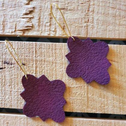 Fall Leather Earrings, Distressed Leather..