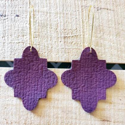Fall Leather Earrings, Distressed Leather..