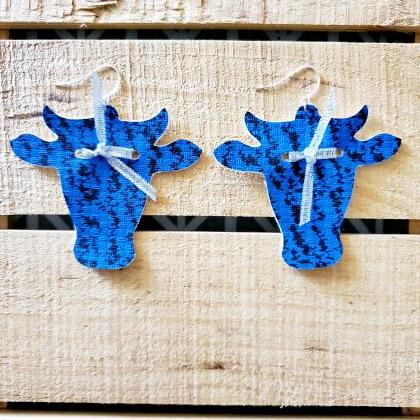 Western Farm Life Leather Earrings, Rustic Boho..