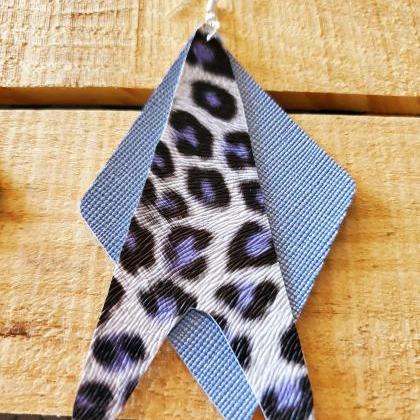 Blue Leopard Layered Earrings, Deni..