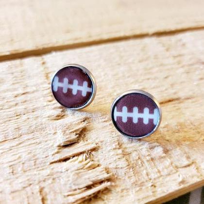 Football Stud Earrings, Football Post Earrings,..