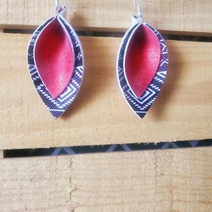 Tribal Pinched Earrings, Aztec Pinched Leaf..