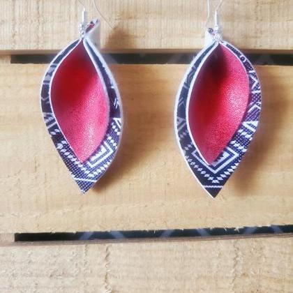 Tribal Pinched Earrings, Aztec Pinched Leaf..
